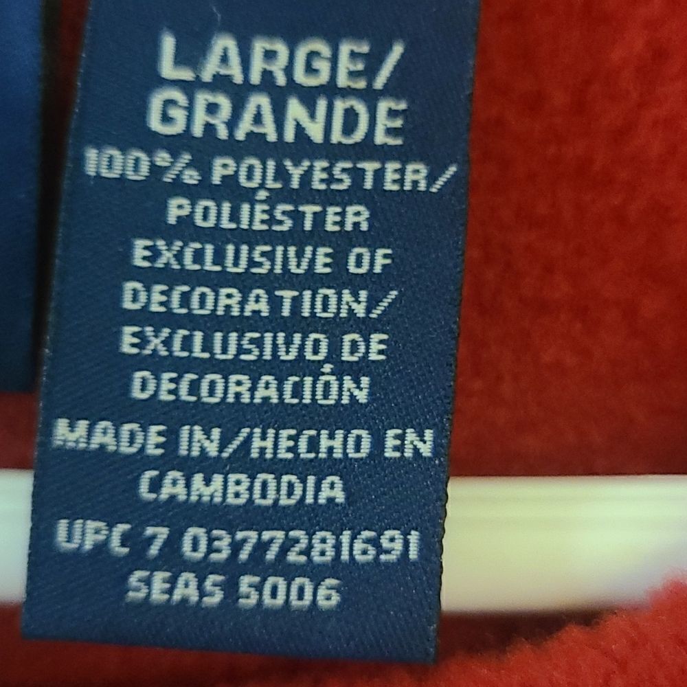 Large Basic Editions Red Fleece Cardigan/Lightweight Jacket - Picture 3 of 7